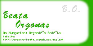 beata orgonas business card